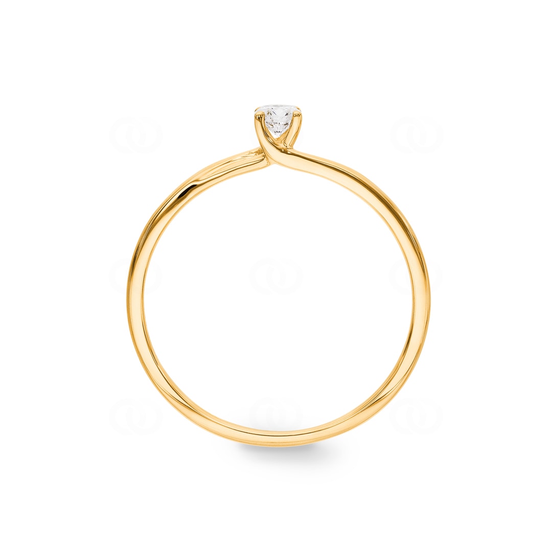 Solitärring 750/18 K Gelbgold mit Diamant 0.12ct H/Si