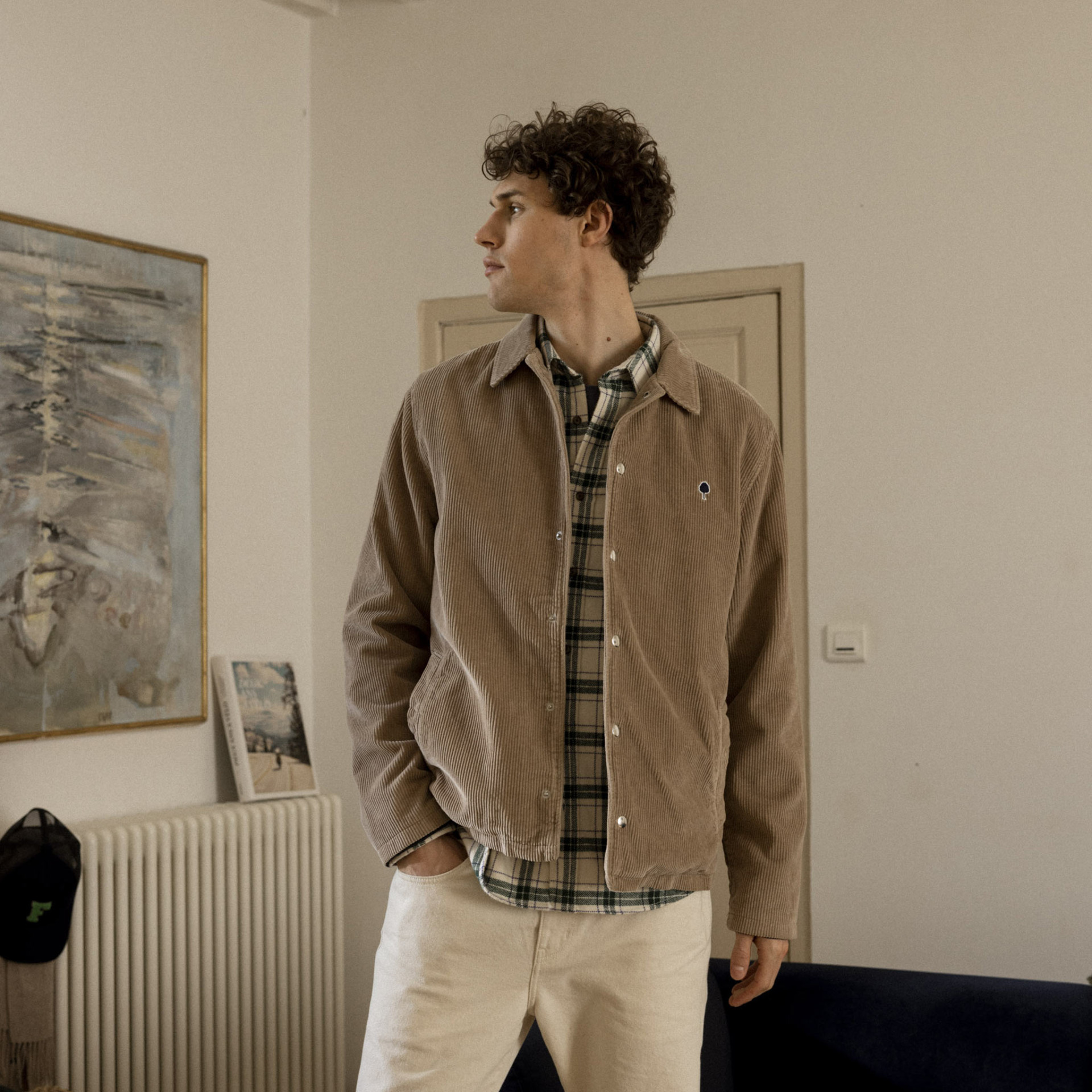 Veste velours côtelé beige clair coton - modèle Sologne