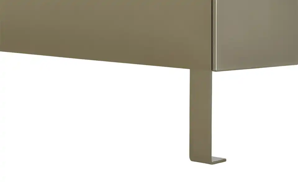 Schuh- und Mehrzweckschrank Santarem Beige, silberfarben Kristallspiegel mit Barockrahmen
