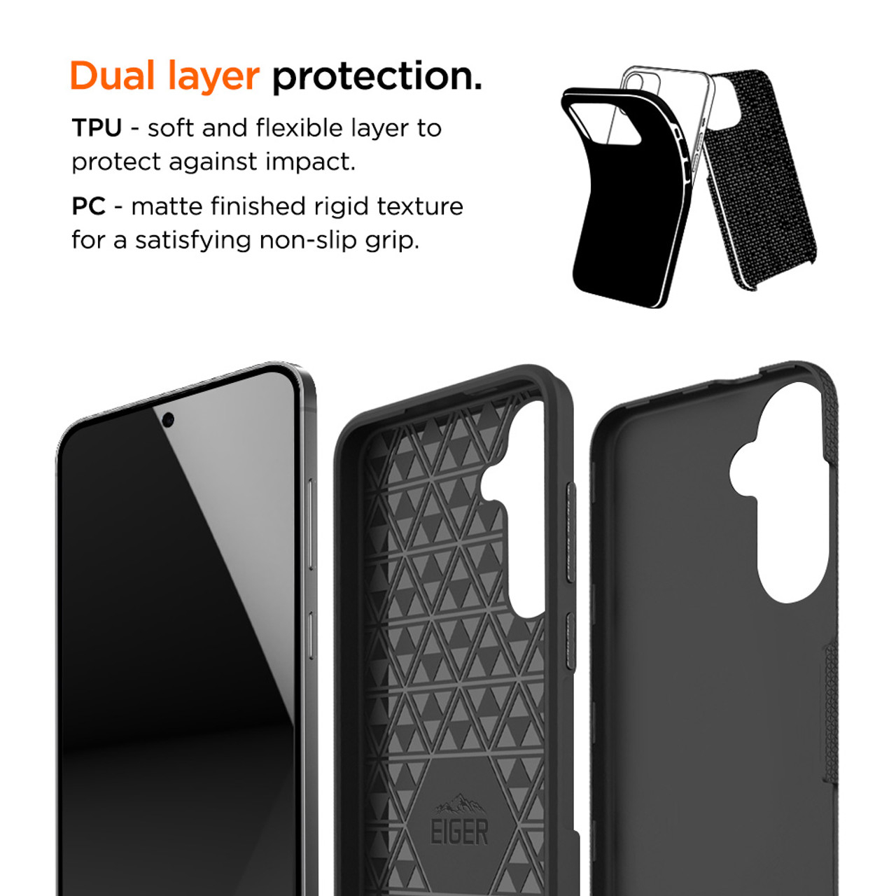 Samsung Galaxy S25 FE North Case Premium Hybrid Schutzhülle (EGCA00971) - Schwarz
