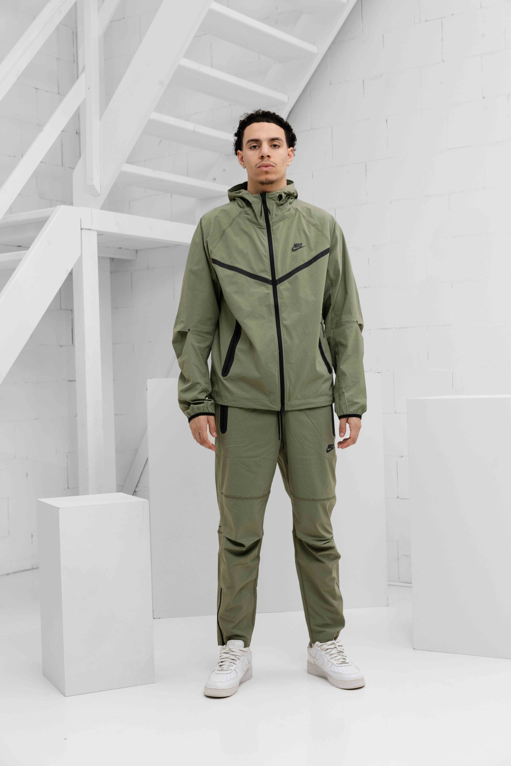Nike Tech Woven Trainingspak Heren Donkergroen