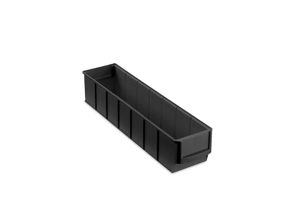 PROREGAL Geleidende industriële doos 400 S HxBxD 8,1 x 9,1 x 40 cm 2,2 liter ESD-opbergdoos Assortimentsdoos Kleine onderdelendoos