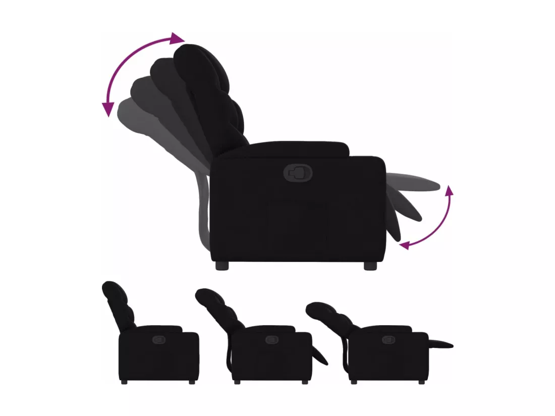 Fauteuil inclinable Noir Tissu