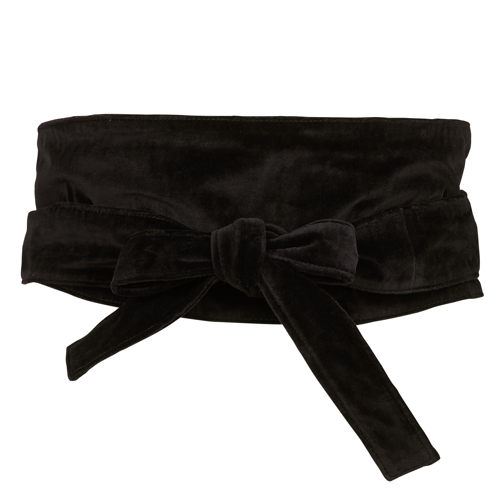 Ceinture kimono en coton velours | Noir