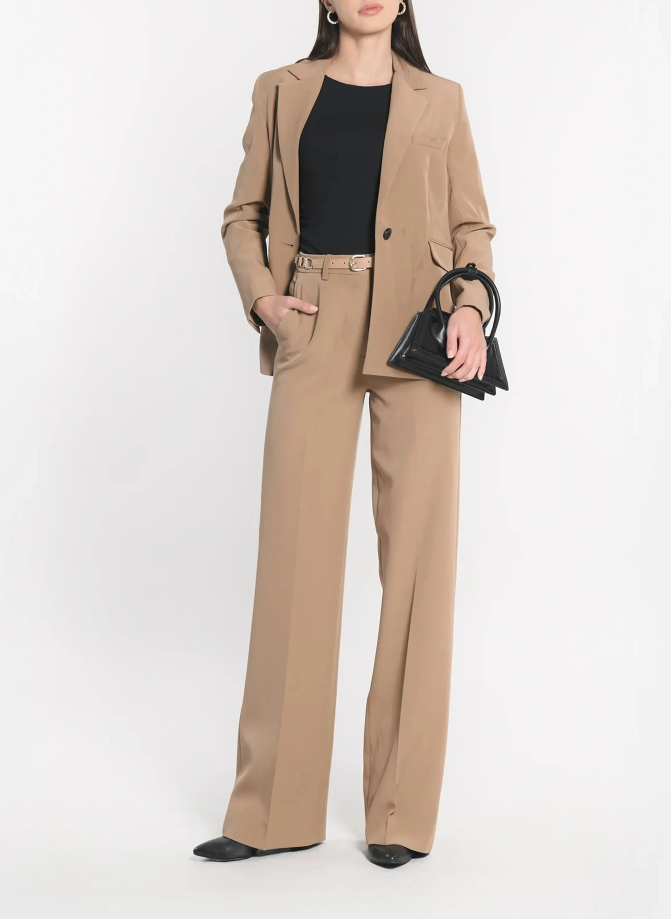 MATHILDA - Pantalon de tailleur droit| Marron