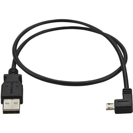 StarTech.com Câble USB vers Micro USB coudé à angle gauche de 50 cm - 0,25 mm² - M/M - Noir