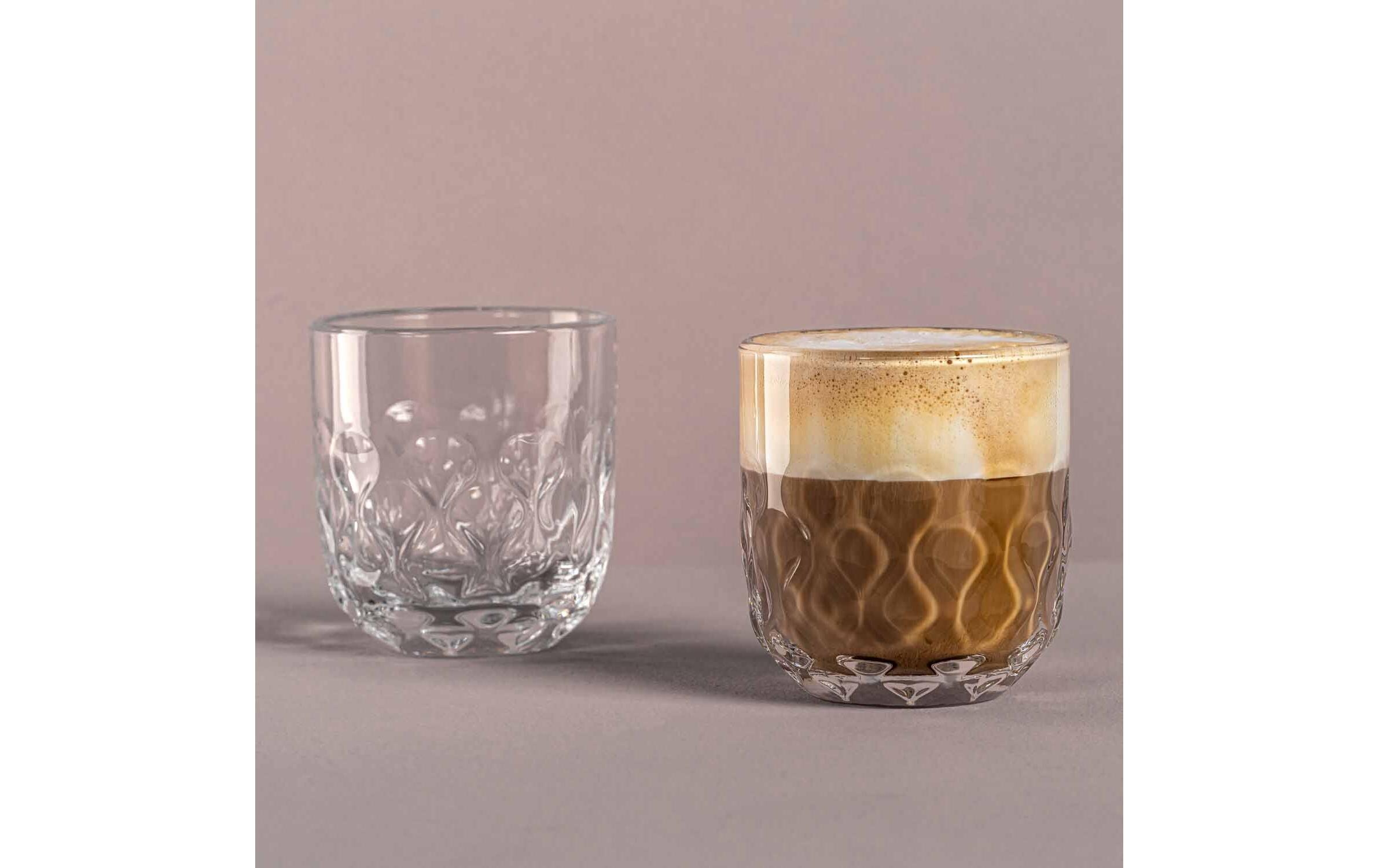 Cappuccino Becher Gocce 2 220 ml, 2 Stück, TransparentCappuccino-/Kaffeetasse für Heissgetränke