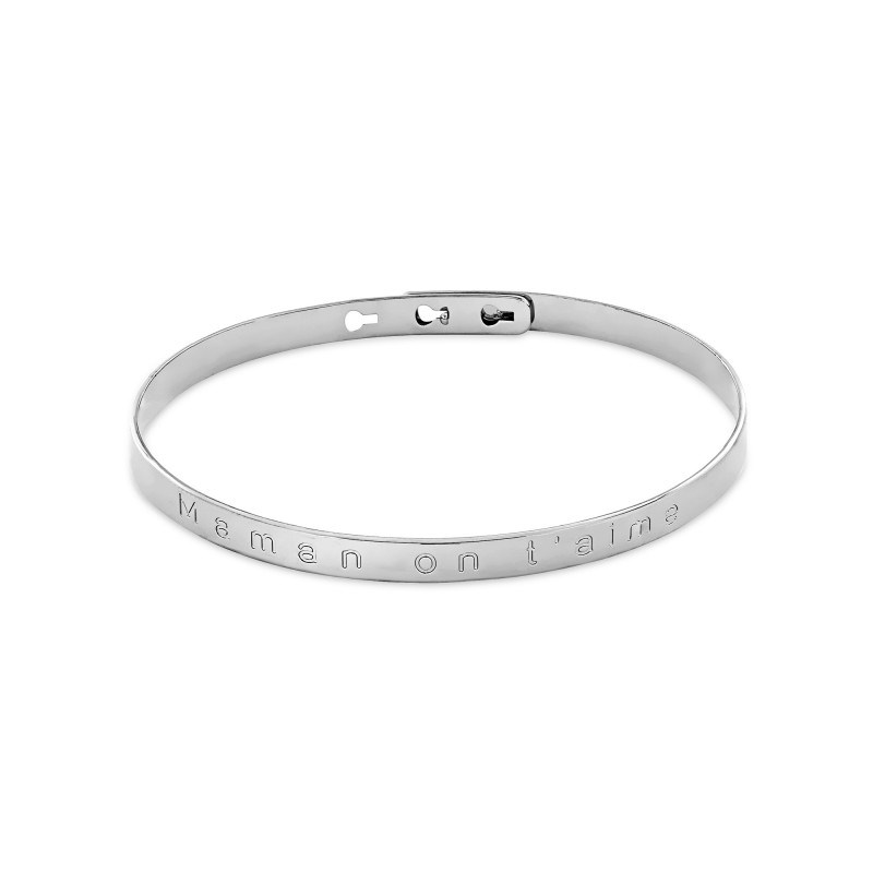 Jonc argent 925 Maman on t'aime