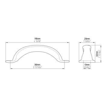 Greep Jade nikkel glans 116mm