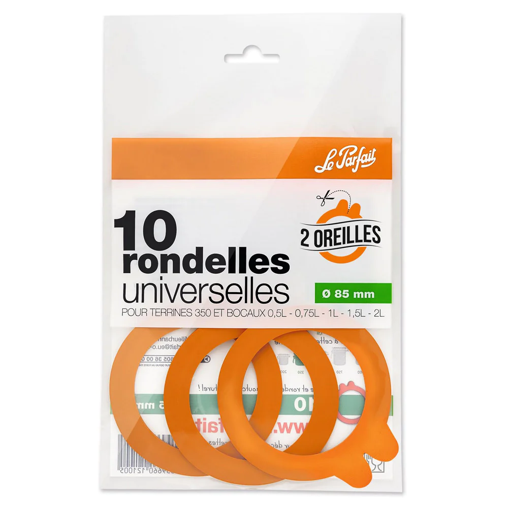 Sachet de 10 rondelles à bocaux 2 oreilles 8,5 cm Le Parfait
