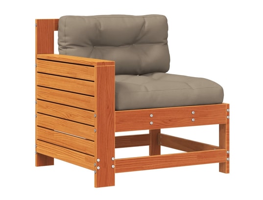 VIDAXL - Canapé de jardin accoudoir coussins cire marron bois pin mas...