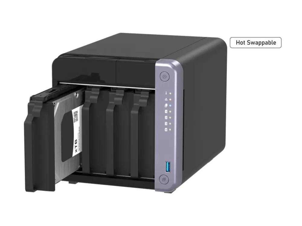 QNAP TS-432X-4G - NAS-server - 4 bays - SATA 6Gb/s - RAID JBOD, 0, 1, 5, 6, 10, 50, 60 - RAM 4 GB - Gigabit Ethernet / 2.5 Gigabit Ethernet / 10 Gigabit Ethernet - iSCSI support