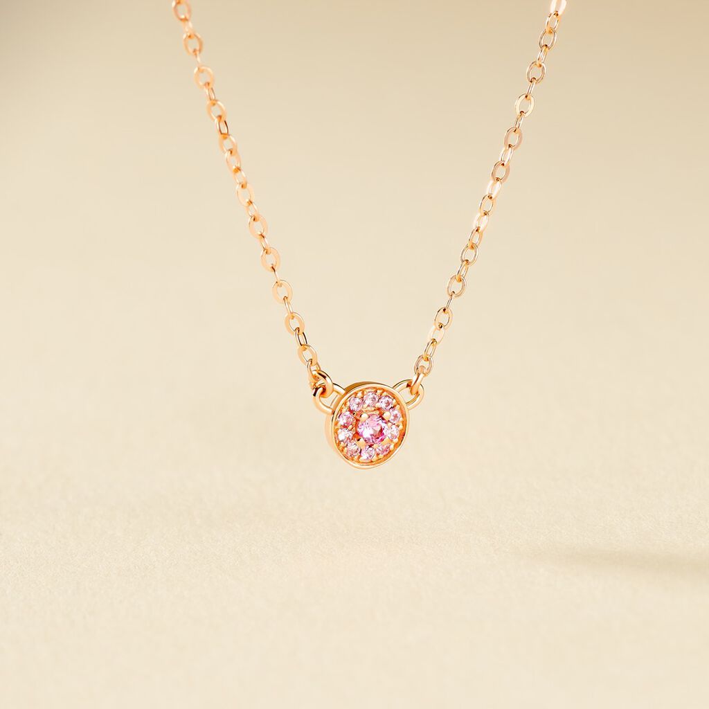 Collier Auxana Argent Rose Oxyde De Zirconium