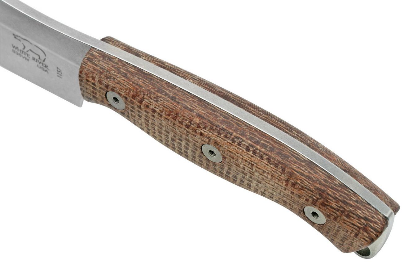 White River Camp Cleaver WRCC55-BNA Natural Burlap Micarta, kampeermes