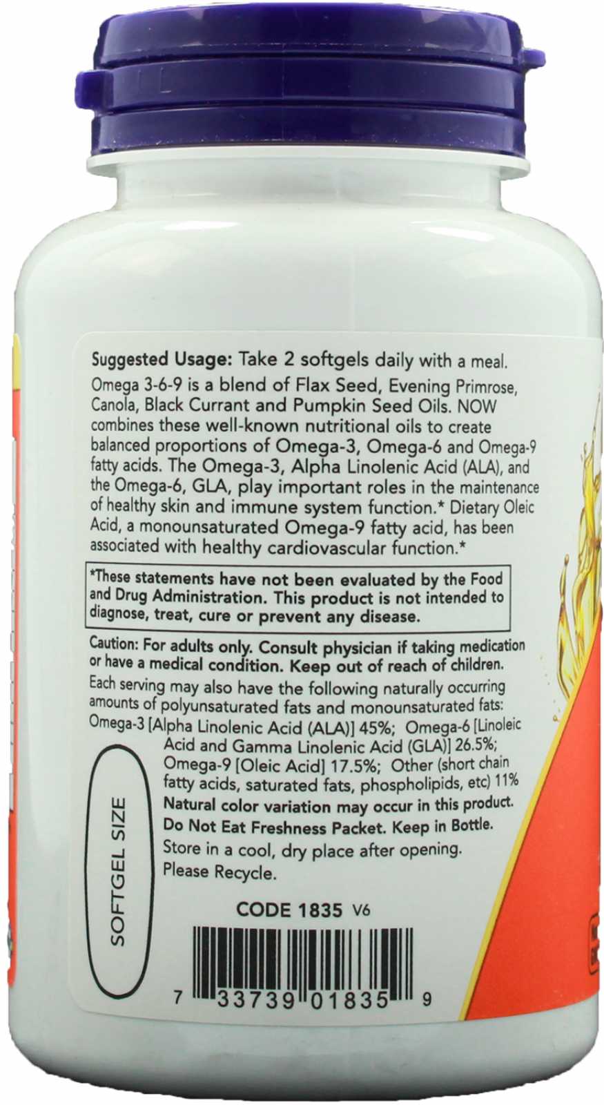 NOW Foods Omega 3-6-9 100 cápsulas blandas