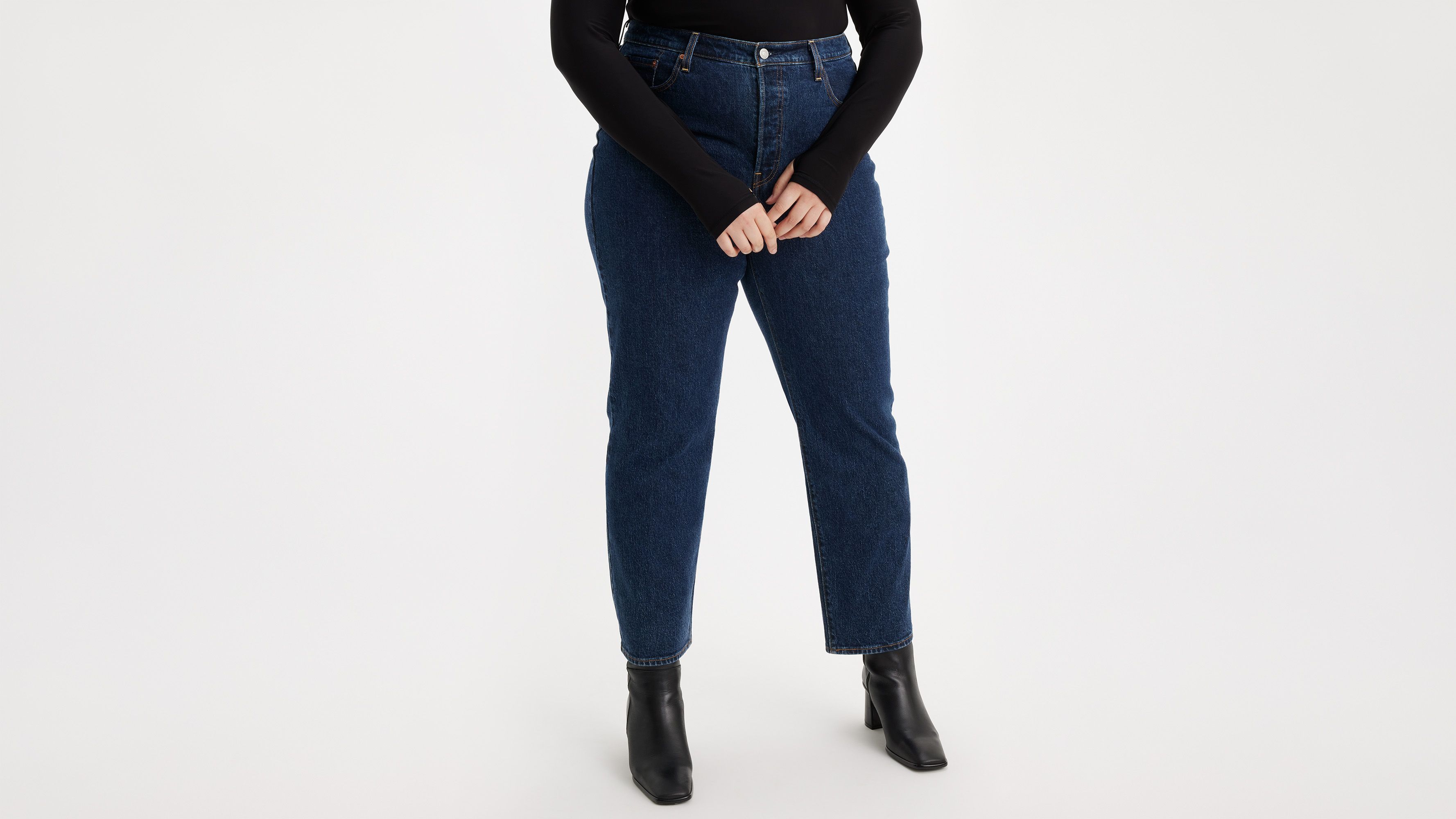 Jean Ribcage cheville Straight (grandes tailles) - Salsa Dark Stone - Bleu