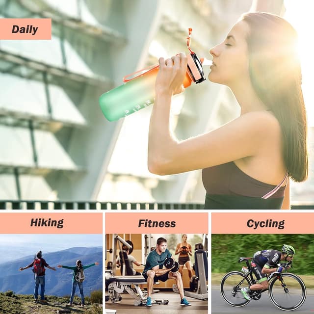 Sportsvandflaske 1000ml Sort