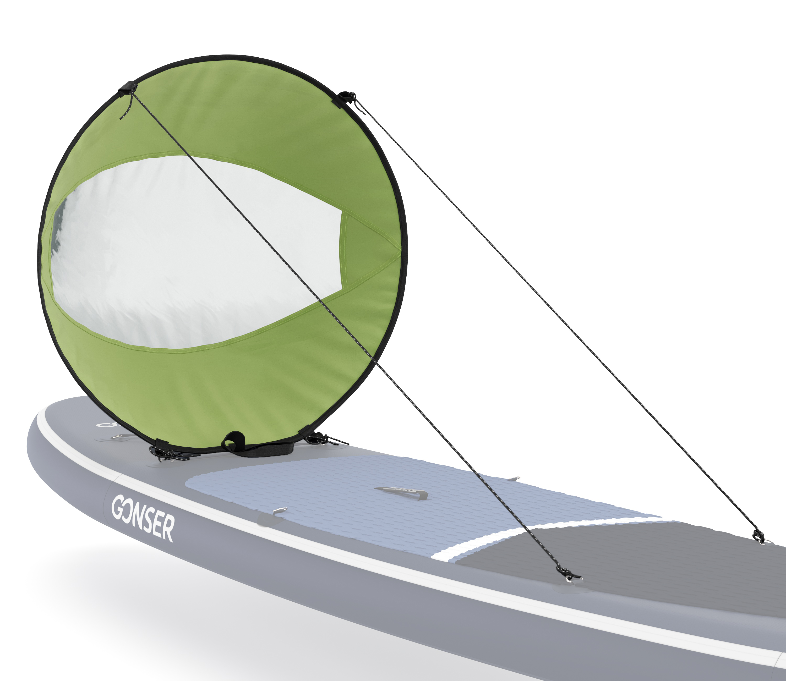 Windsegel für SUP und Kajak grün
