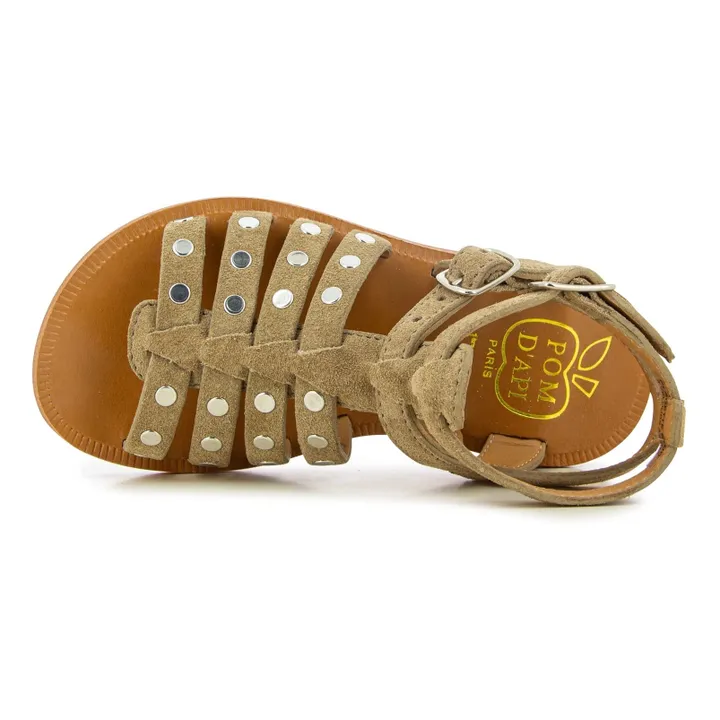 Pom d'Api Sandales Plagette Stud | Marron
