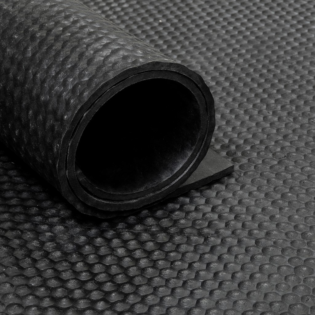 Tapis caoutchouc en rouleau coup de marteau 10mm - largeur 250 cm - 10 mètres