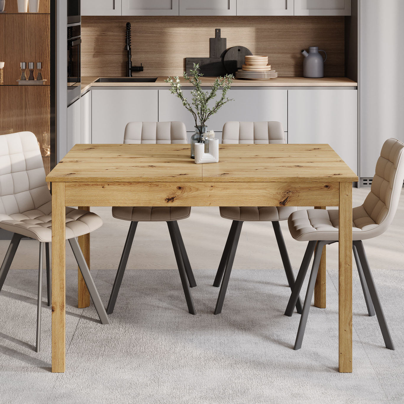 Steve - Eetkamertafel - Eiken - 120x80x77 cm