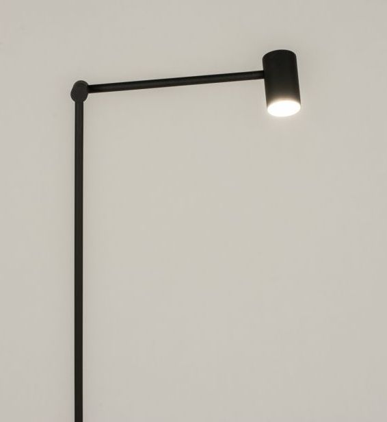 Oplaadbare Vloerlamp - Zwart - Met Knikarm en USB Kabel