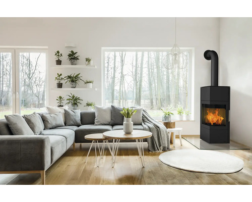 Open haard Royal stalen zwarte houtkachel 6 kW