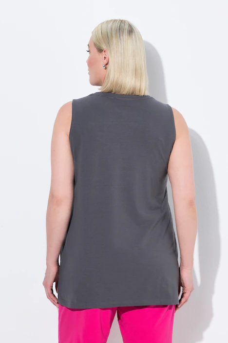 Longtop, Classic Fit, Carré-Ausschnitt, ärmellos, graphitgrau