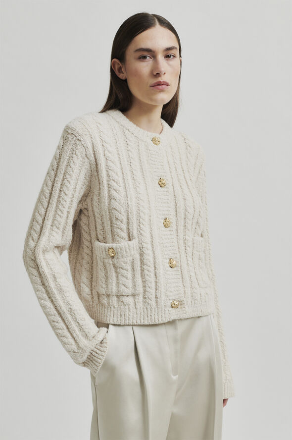 Second Female Karolina Knit Cardigan Pumice stone
