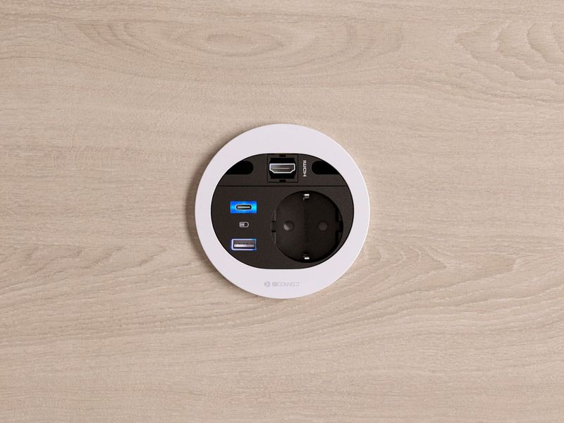 max connect Steckdoseneinheit DIVUS T13, USB-A/C, HDMI Weis Steckdoseneinheit mit erhöhtem Berührungsschutz zum Schutz vor elektrischen Unfällen