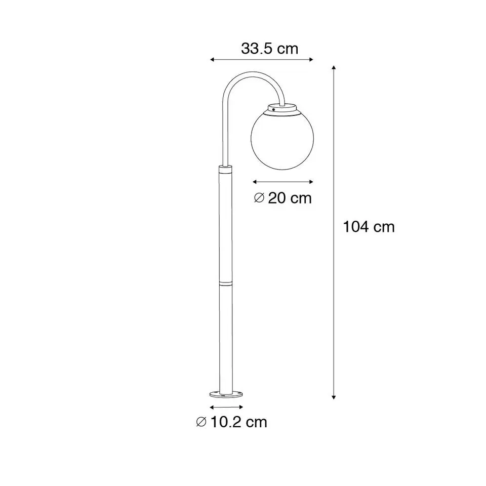 Qazqa staande buitenlampen sfera zwart e27