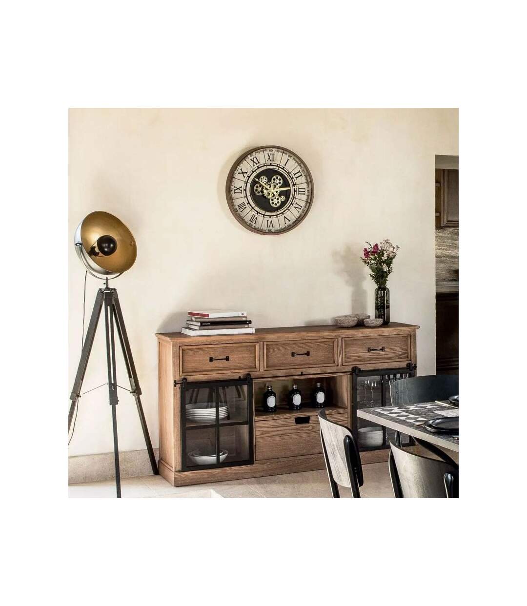 Horloge Murale Vintage Stella 57cm Naturel