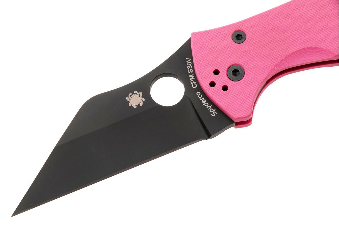 Spyderco Yojimbo 2 C85GPNBKP2, Living Beyond Breast Cancer Sprint Run, Black CPM S30V, Pink G-10 zakmes, Michael Janich design