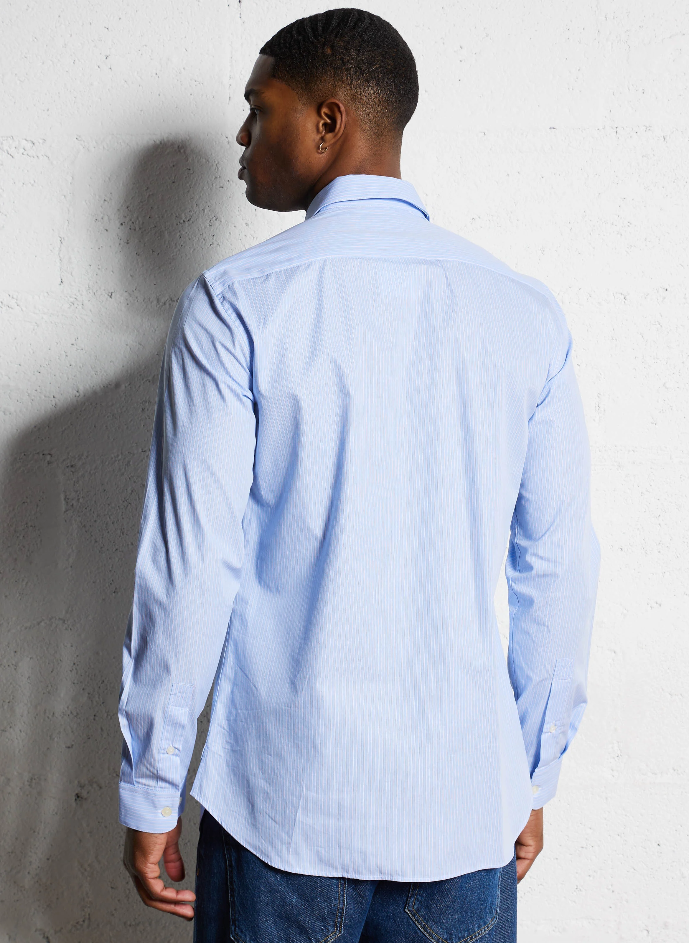 ERAY - Chemise slim rayée en coton| Bleu
