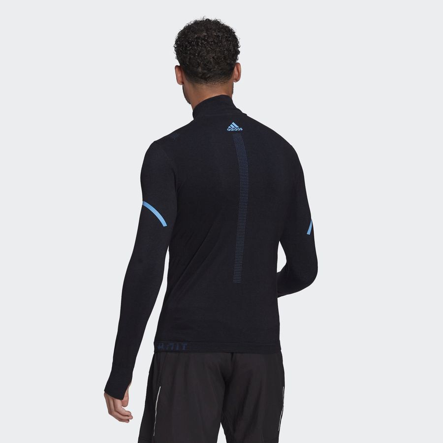 adidas Haut Running Primeknit Midlayer - Noir/Bleu