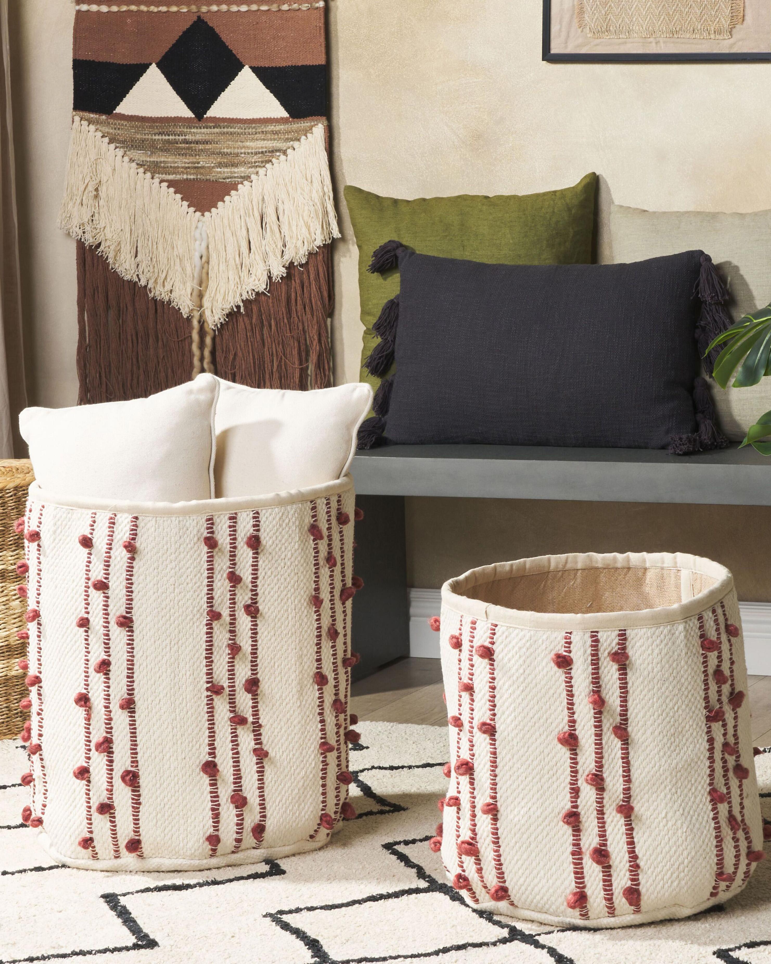 Set van 2 manden KHEL Katoen Beige