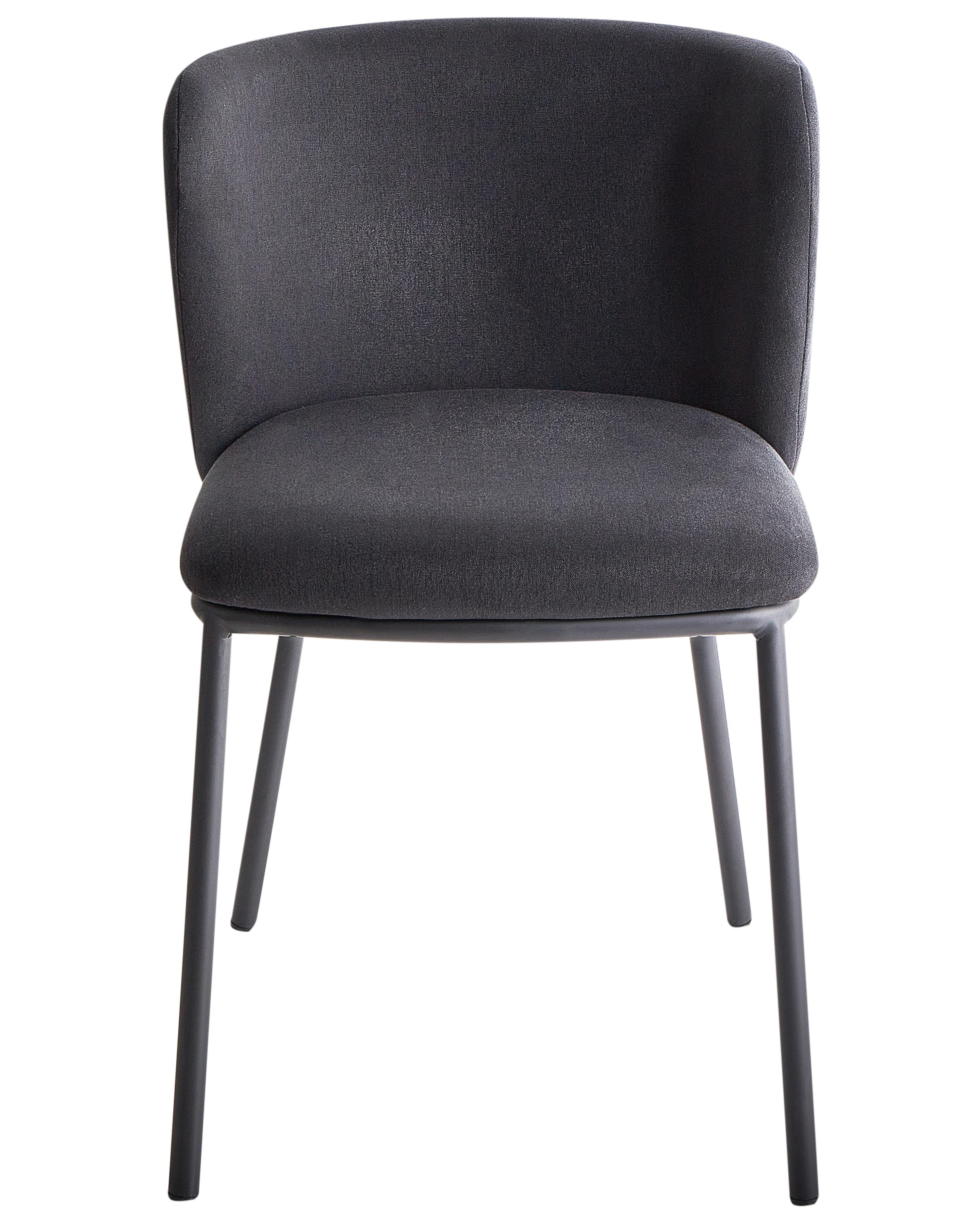Set van 2 eetkamerstoelen MINA Stof Zwart