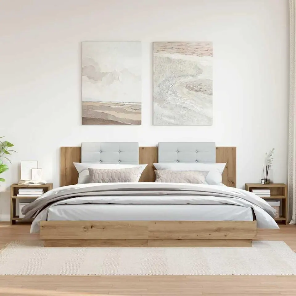 vidaXL - Houten Nachtkastjes met vakken - Artisanaal eiken - 40x30x40 cm - 2 st