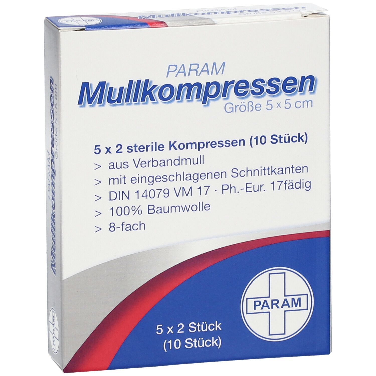 PARAM Mullkompressen 5 cm x 5 cm steril 8-fach