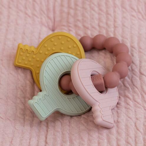 Jouet de dentition clefs Rose - LITTLE DUTCH