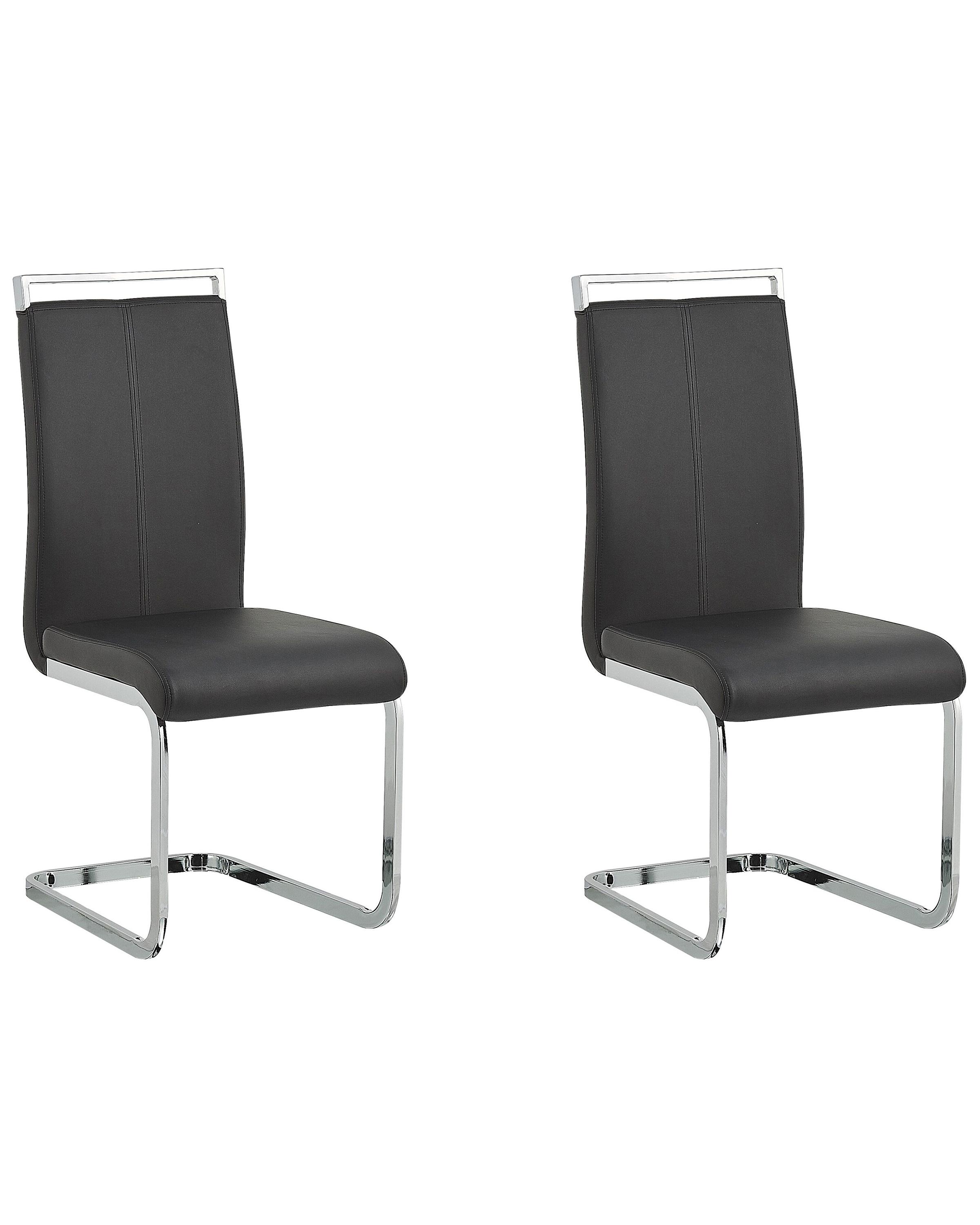 Set van 2 eetkamerstoelen GREEDIN Kunstleer Zwart
