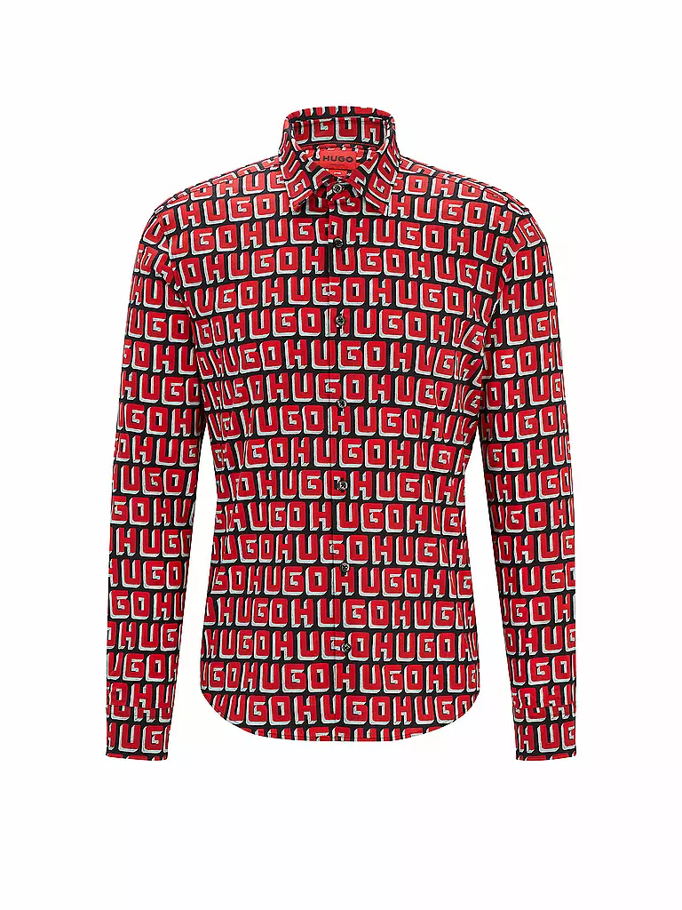 HUGO Hemd Slim Fit ERMO  rot