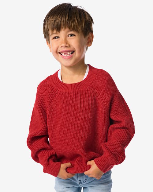 pull enfant en maille rouge