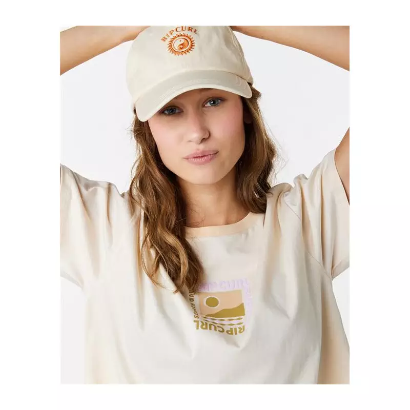 Teeshirt femme RIPCURL Color Block Crop Tee Off White S