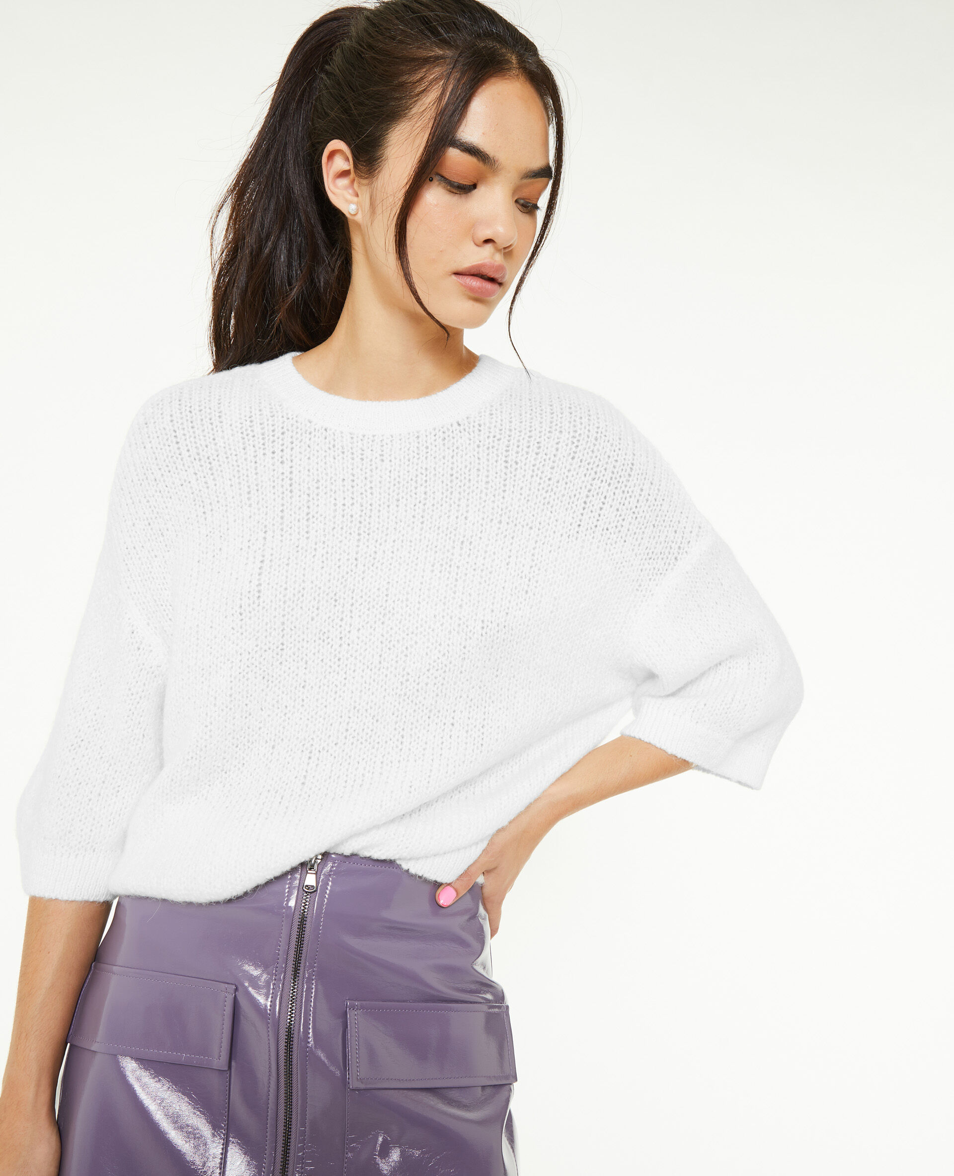 Pull manches courtes - Blanc