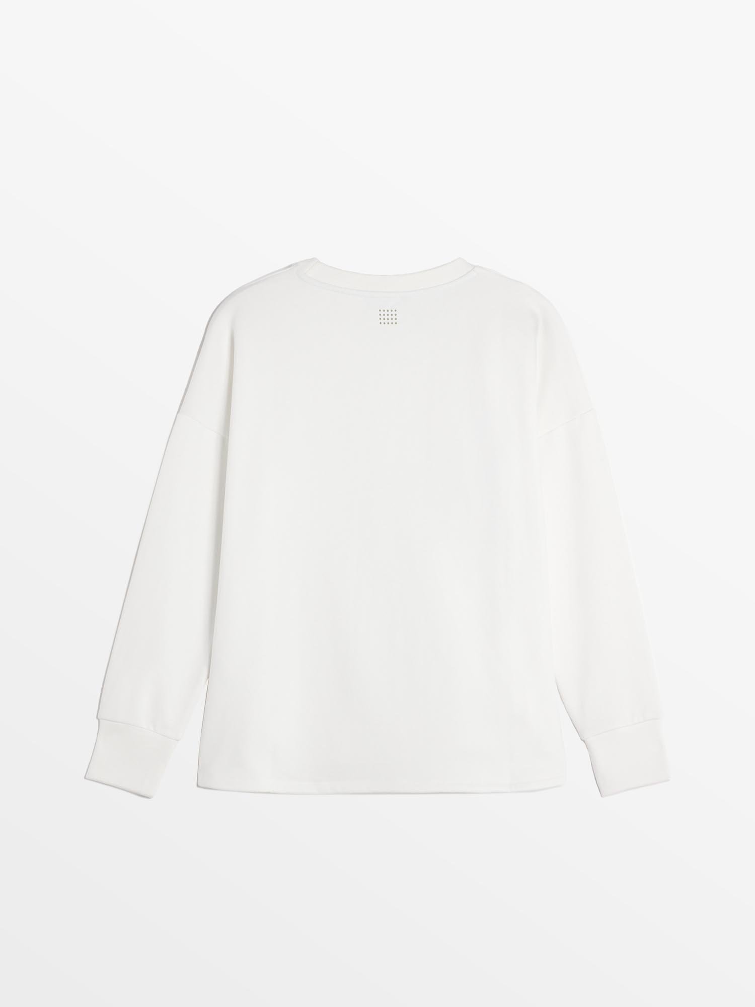 Sweat Molleton Femme A Motif Blanc