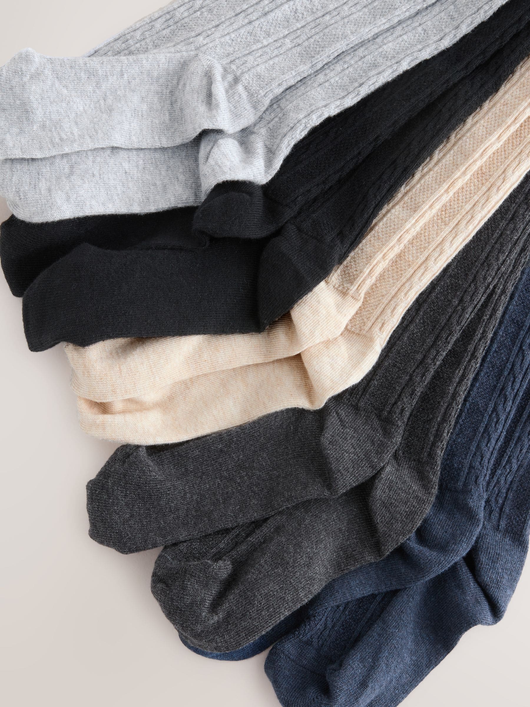 Grijs Zwart Beigegrijs en Marine-Blauw - Verpakking van 5 kabelmaillots met hoog katoengehalte