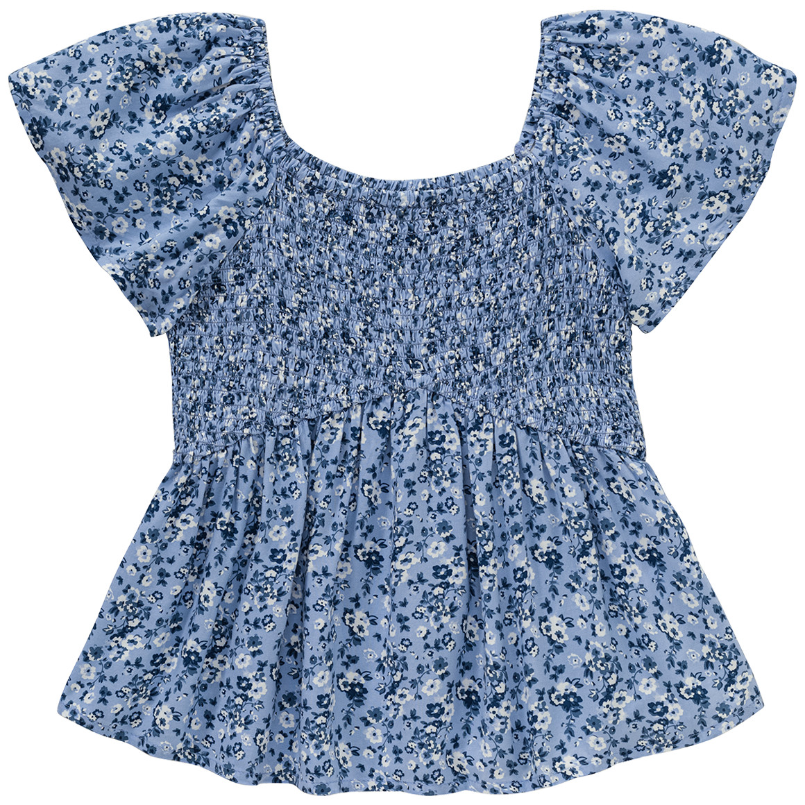 Beatwear Mädchen Blusenshirt mit Blumen allover hellblau