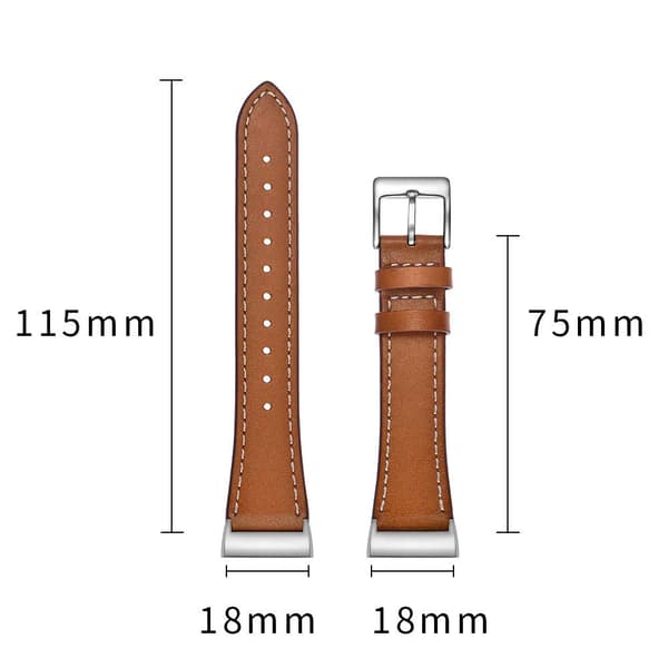 INF Reim til Fitbit Charge 3/4 i brunt skinn