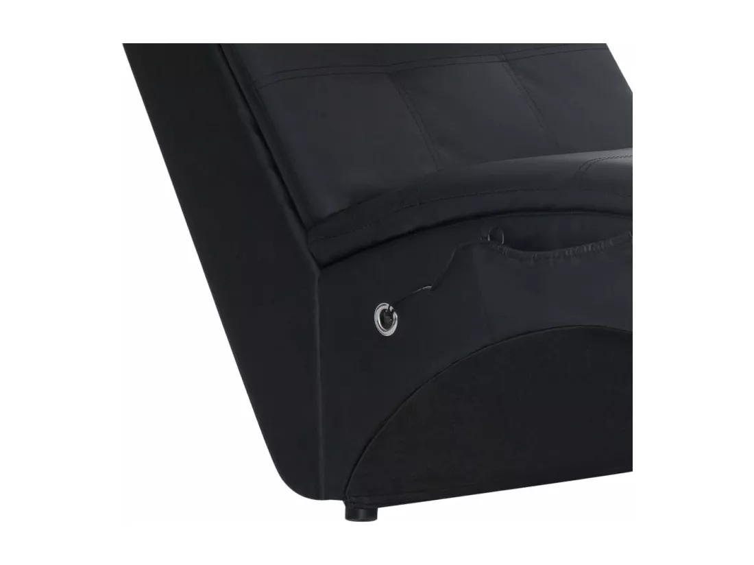Prolenta Premium - Chaise longue de massage avec oreiller Noir Similicuir